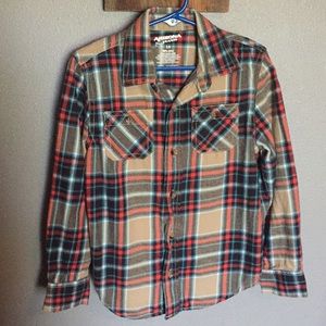 Boys Arizona Flannel Button-Up Shirt (Size L/6)